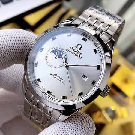 欧米茄有月相的手表百分百防水搭载原装进口西铁城8217机芯男士手表